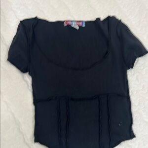 Urban Outfitters Black  Fitted Short Sleeve